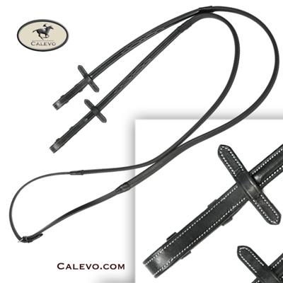 Prestige - rubber reins with stitching E036 CALEVO.com Shop