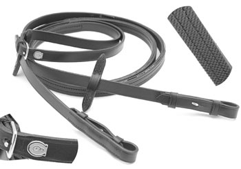 Schumacher - leather reins with 1/2 rubber CALEVO.com Shop