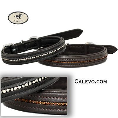 Kieffer - leather dog collar ULTRA SOFT CRYSTAL CALEVO.com Shop