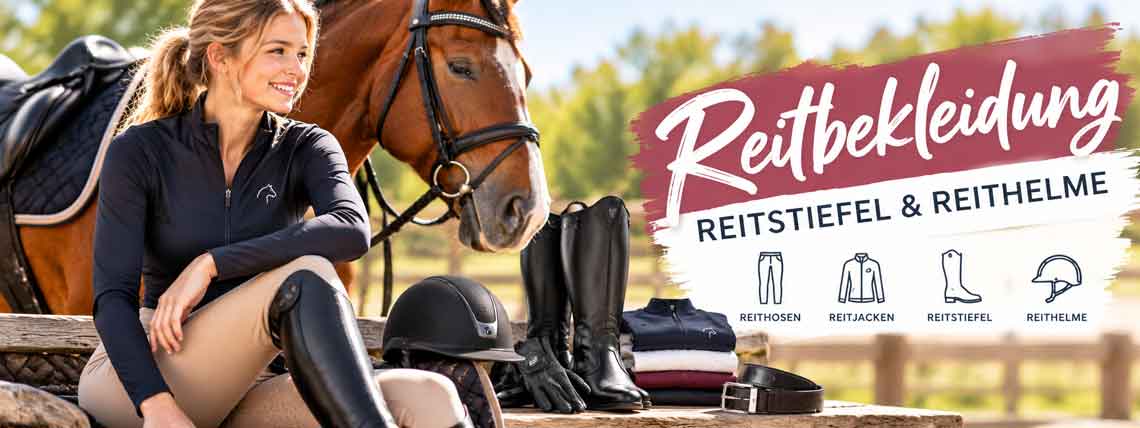 CALEVO Reitbekleidung Reitstiefel und Reithelme
