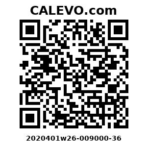 Calevo.com Preisschild 2020401w26-009000-36