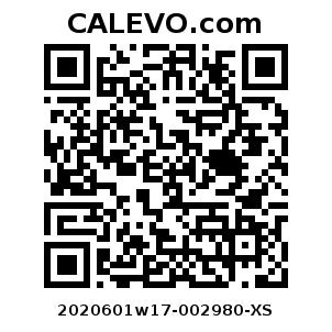 Calevo.com Preisschild 2020601w17-002980-XS