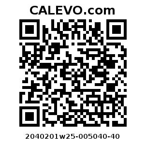 Calevo.com Preisschild 2040201w25-005040-40