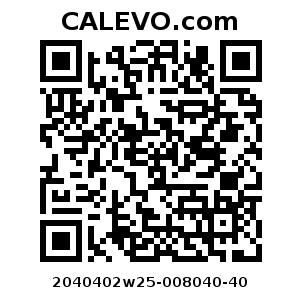 Calevo.com Preisschild 2040402w25-008040-40