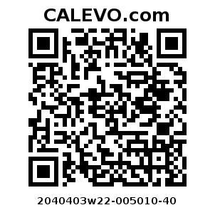 Calevo.com pricetag 2040403w22-005010-40